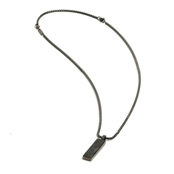 Schwarze Halskette aus Edelstahl mit geschmiedetem Karbon-Finish - Galli Black